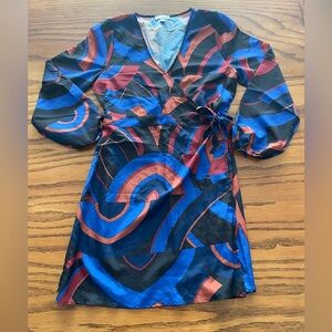 Elegant Multicolor Wrap Dress